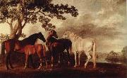 George Stubbs ston och fol i flodlandskap oil